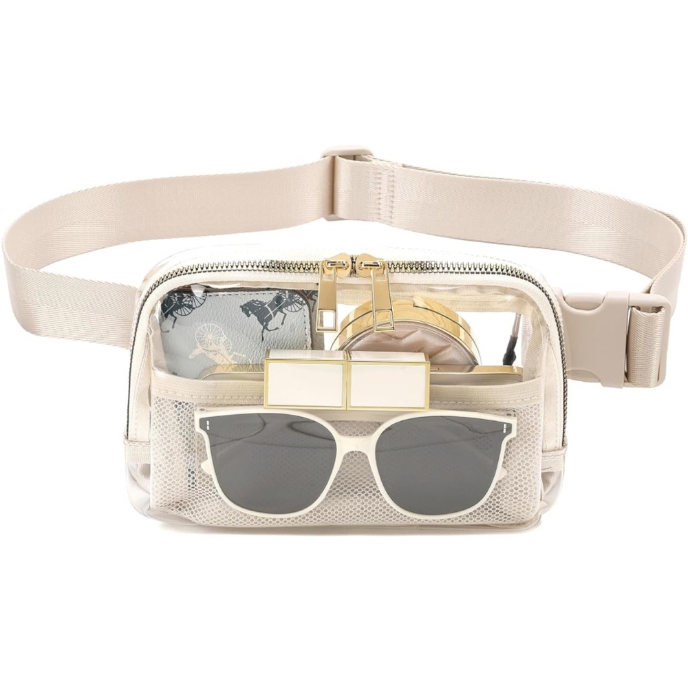 Clear Belt Bag - Stadium Approved in Cream